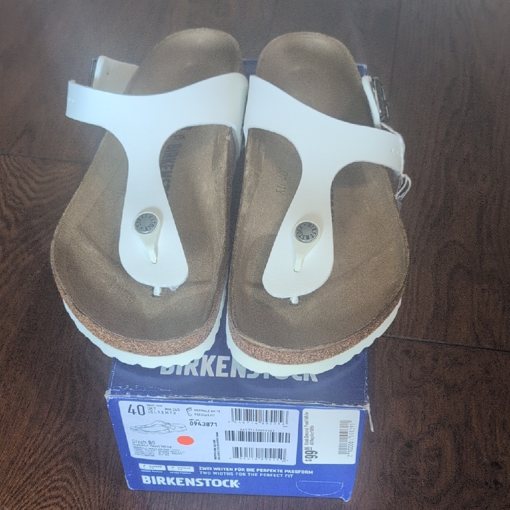Birkenstock White Thong Sandals